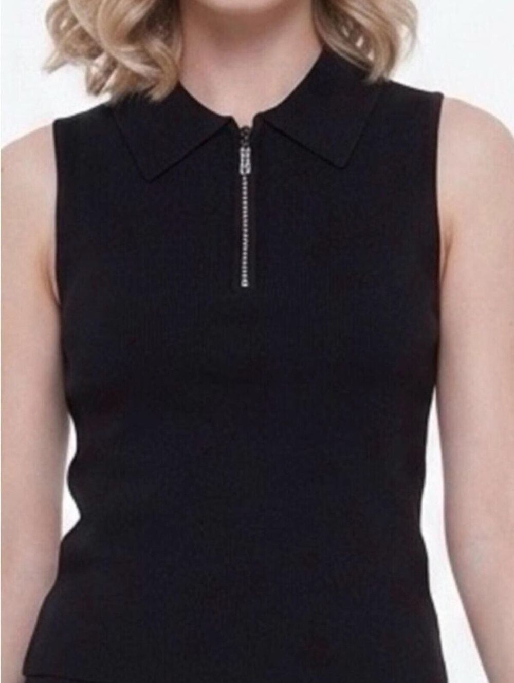 JULY SALE Belldini Rhinestone Zipper Knit Polo Top (M)